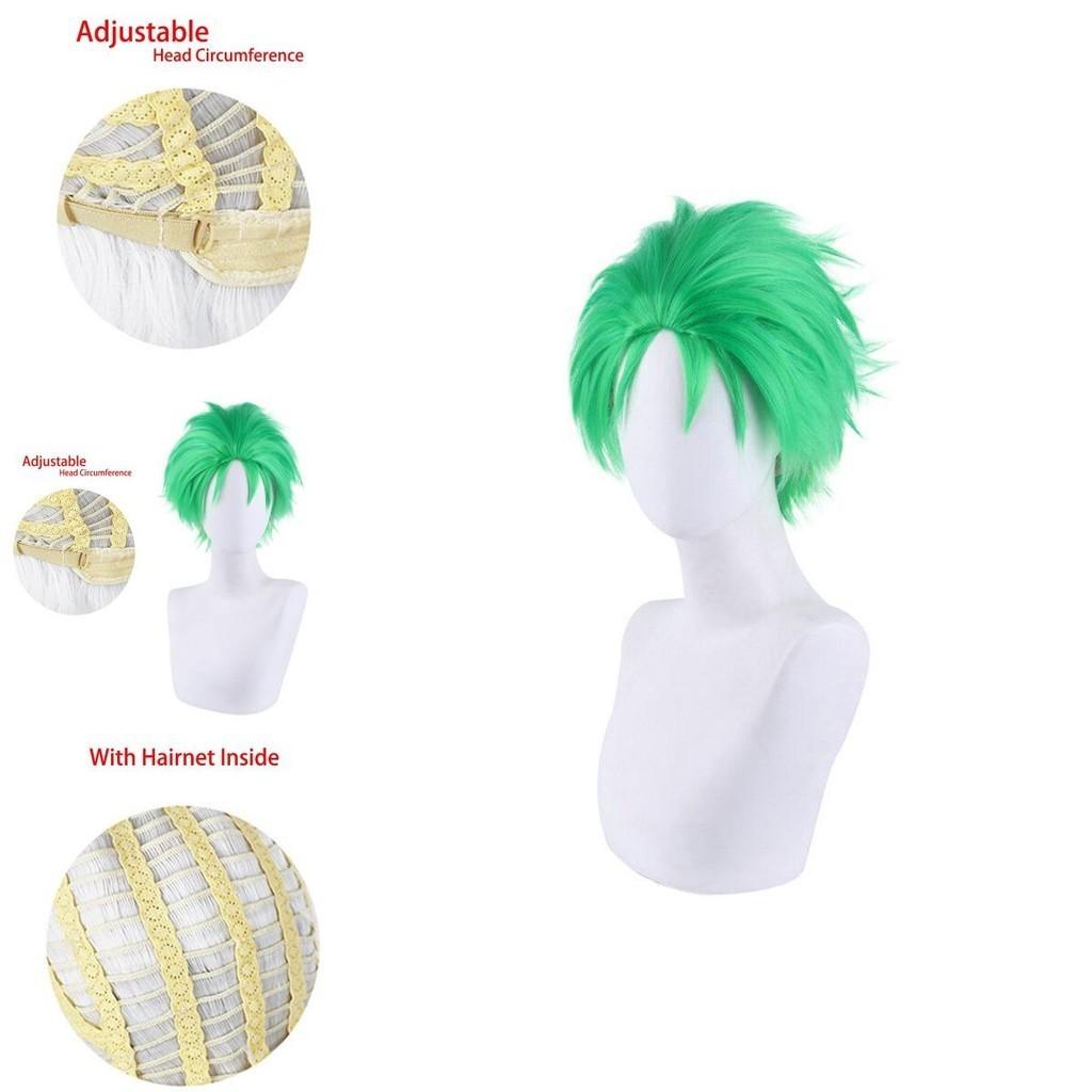 One Piece Roroya Zoro Cosplay Wig Premium Synthetic Silk Fiber Heat Resistant Halloween Costume Prop