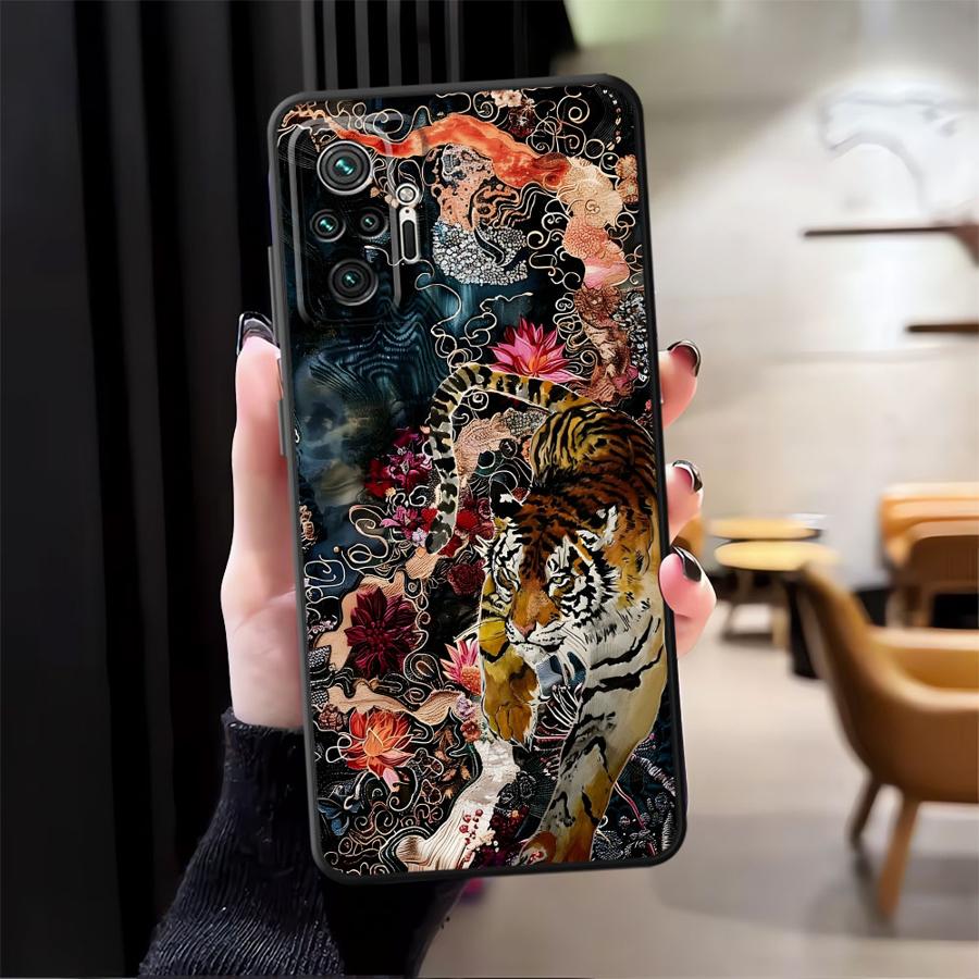 Splicing Tiger Drache Handyhülle Case für Xiaomi Redmi Note 14 K40 K80 A1 A2 A3 10 13 Pro Plus 9 8 7 12 11 Pro 11S 14C 12S 12C