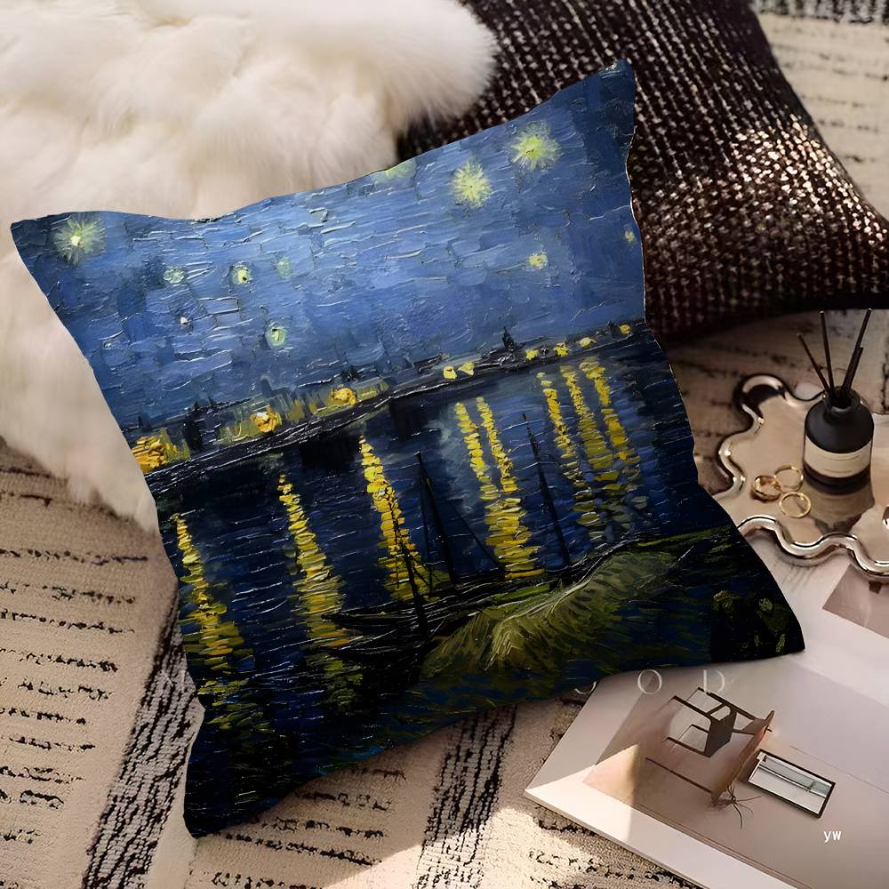 Van Gogh Oil Paintings Pillow Cushion Cover Pillowcase Living Room Sofa Home Decor