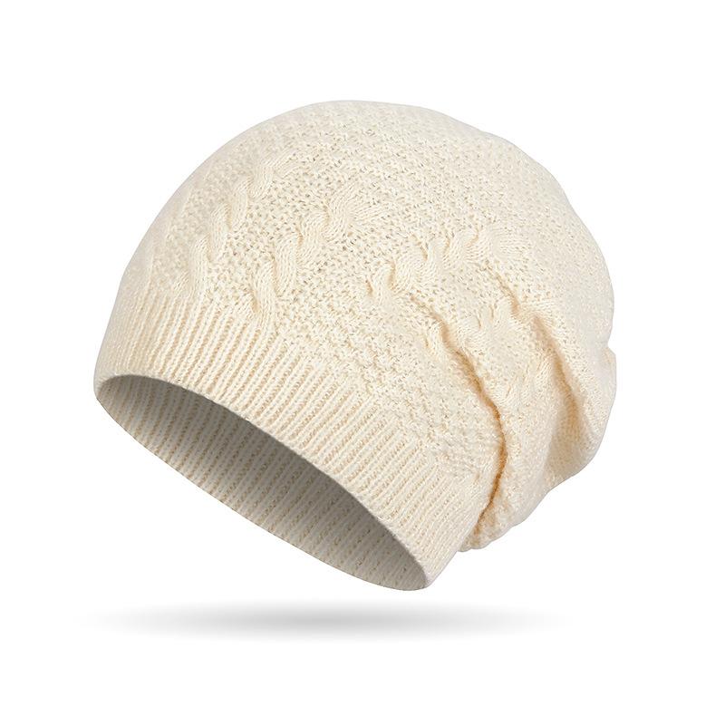 Autumn Winter Women Men Twist Knitted Cap Outdoor Pullover Cap