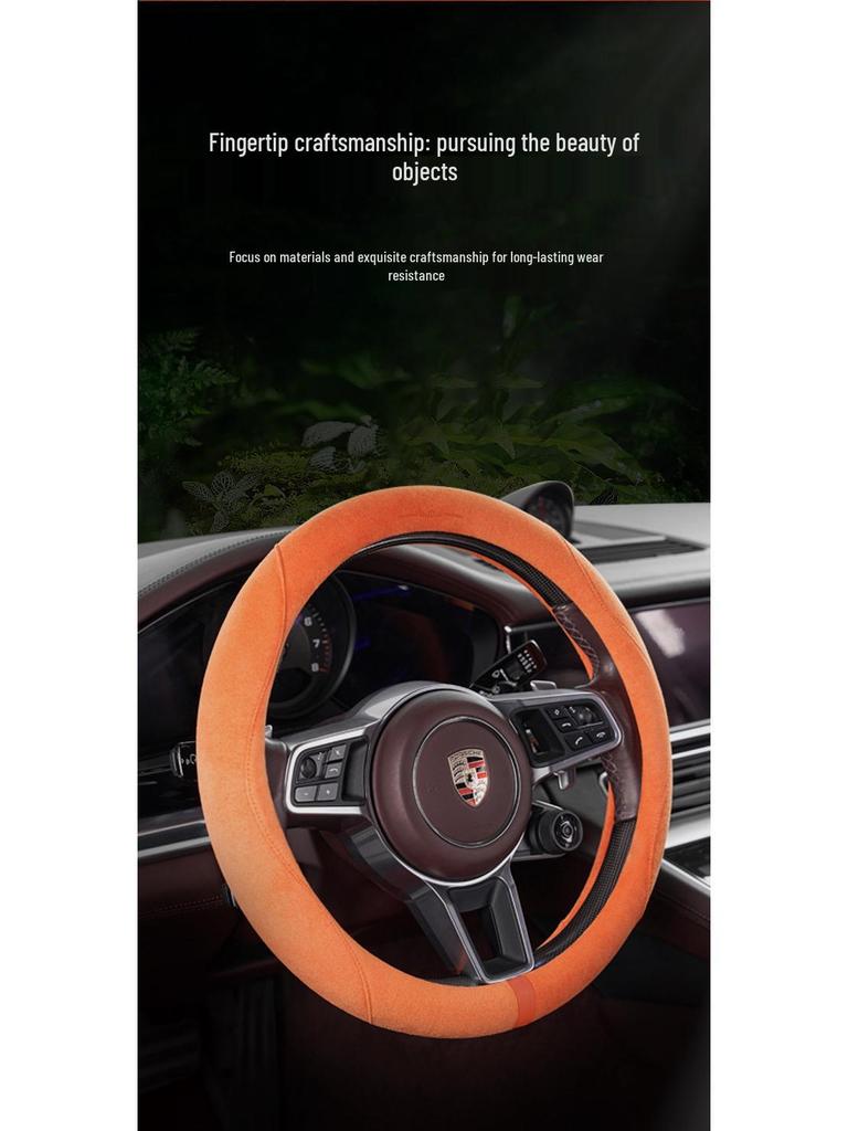 Suede & Fur Steering Wheel Covers: Winter Anti-Slip, Sweat-Absorbing, Luxury Women's Covers