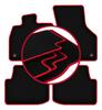 Velour Floor Mats with Red Edge For: Volkswagen Passat B8 Sedan, Station Wagon, Variant, Alltrack (2015-)