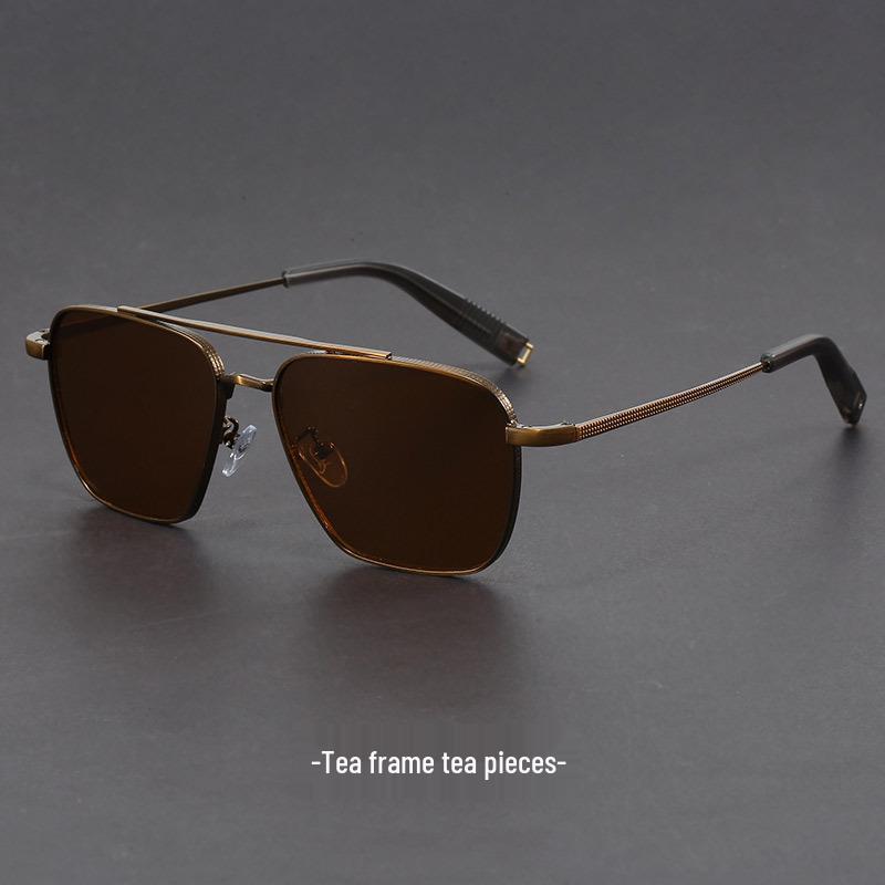 Retro Large Frame Double Bridge Sunglasses for Women with Myopia