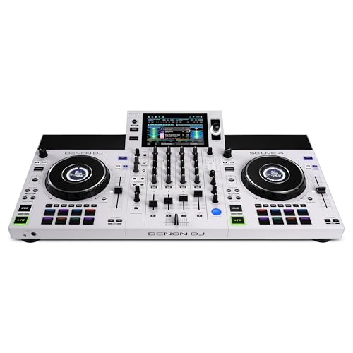 Denon DJ SC LIVE 4 Standalone DJ Controller with Stem Separation, 4-Deck DJ Equipment, Wi-Fi Streaming, Built-in Speakers, Serato DJ Pro Virtual DJ Co