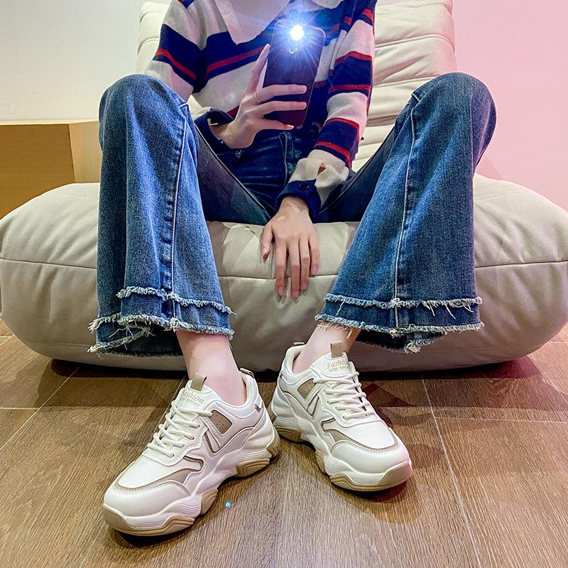 Daddy Shoes Women's  Spring New Korean Version of Ins Student Casual Shoes Women's Thick Bottom Increased Running Shoes