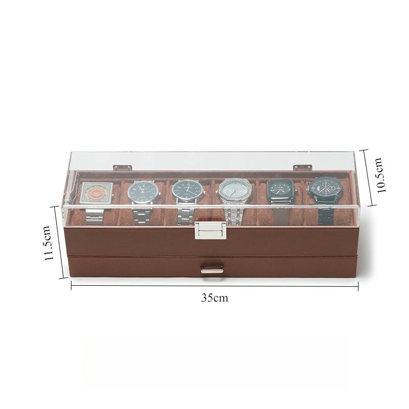 

Watch Jewelry Storage Box Bracelets Ring Double Laye Organizer Cases Earrings Trinket Divided Compartment Organizer Boxes коричневий