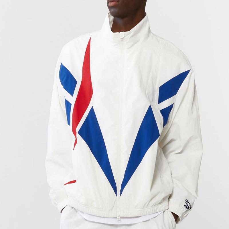 Reebok Color Block Stand Collar Sweatshirt Unisex Sweatshirt White REJU4EJ30OW