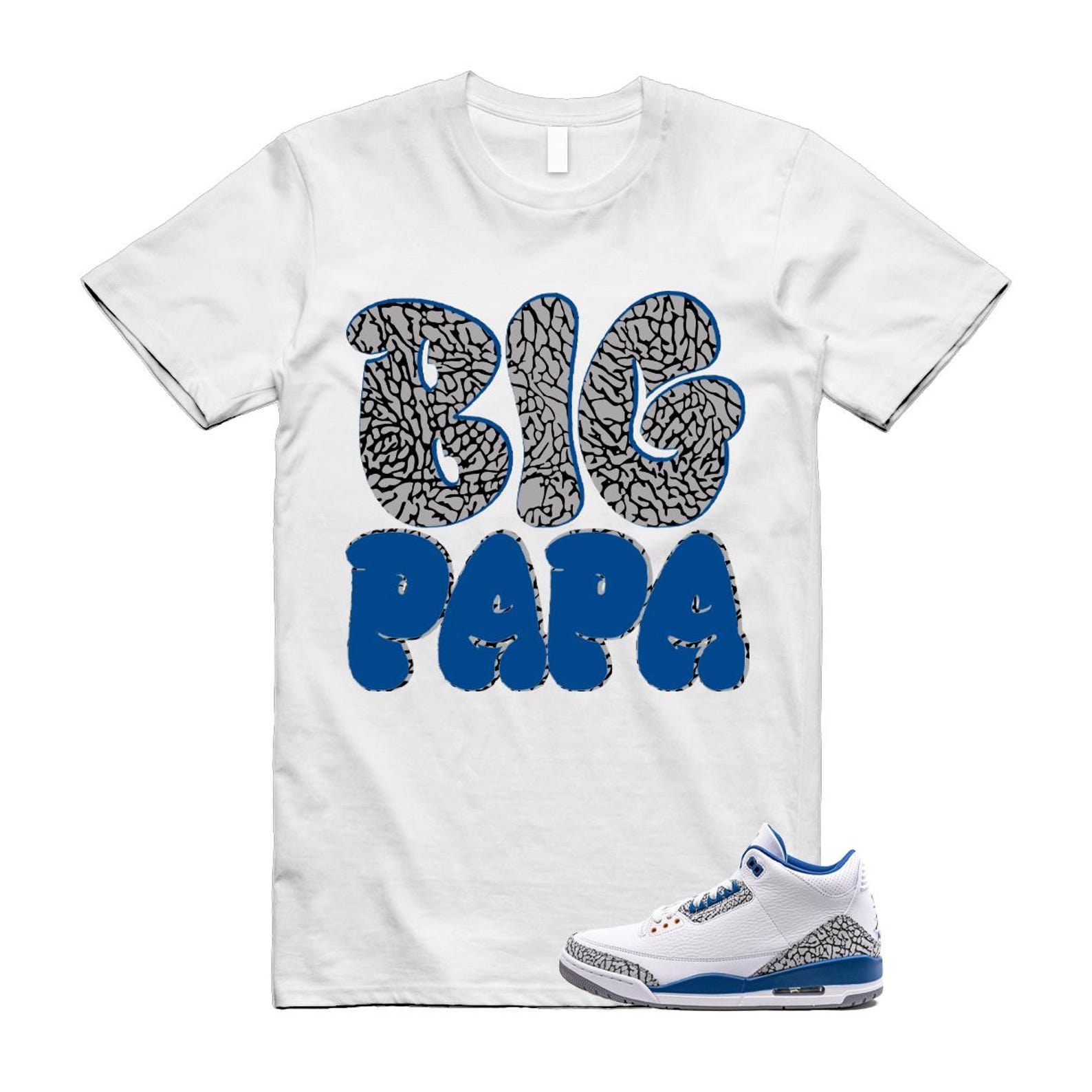 3 True Blue White Cement Grey Wizards T Shirt Match PAPA 2XL