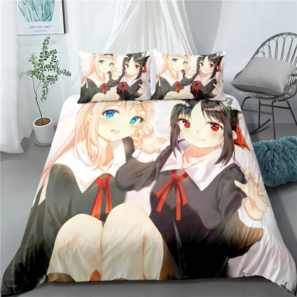 3D Printed Anime Kaguya-sama Love Is War Duvet Cover Bedding Sets Double Twin Full Queen King Adult Kids Bedclothes Quilt Cover