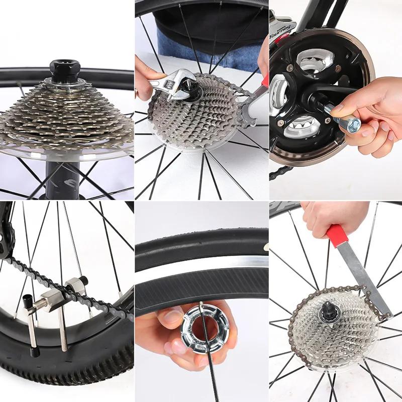 1SET Kit di Attrezzi per Riparazione Bicicletta Riparazione Rimozione Tampone Dentale Asse Centrale Pedivella Rimozione Corona Dentata Mountain Bike Manutenzione Bicicletta