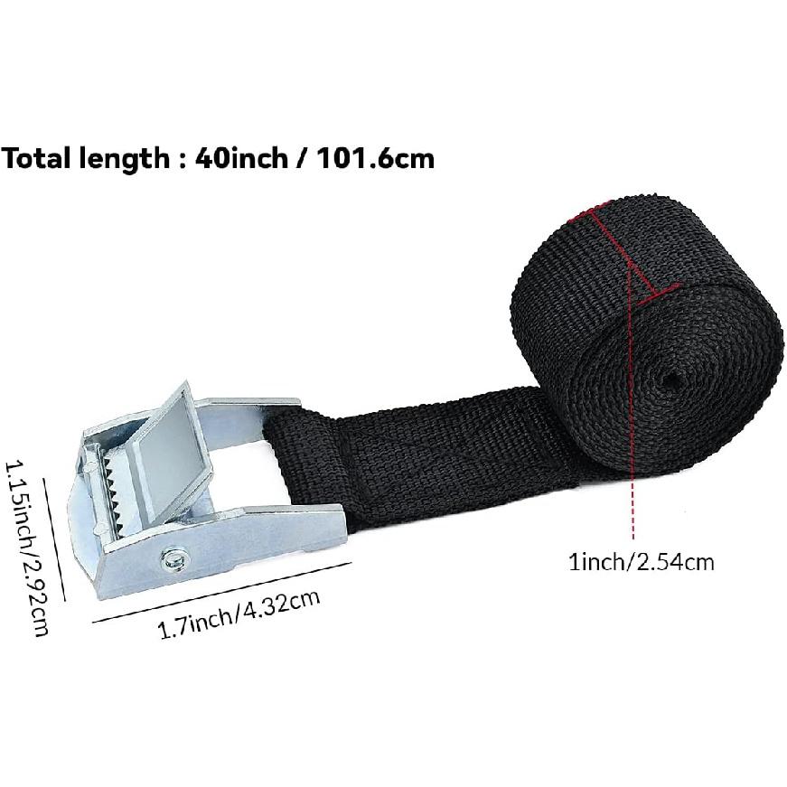 2PCS Lashing Straps with Buckles Adjustable, Up to 600lbs,Tie Down Straps for Motorcycle, Cargo, Trucks,Trailer,Luggage (1" x 3.3')
