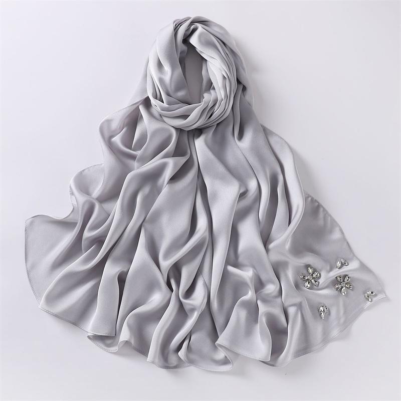 Luxury Stitch Diamond Floral Bubble Chiffon Instant Hijab Shawls Lady High Quality Wrap Beach Bufandas Ramadan Muslim Sjaal