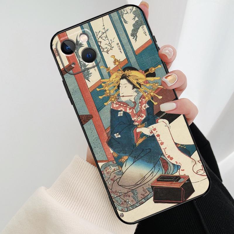 Japanese Ukiyo-e Art Phone Case For iPhone 17 Pro Max 15 14 13 11 12 16 Pro Max mini 15 16 Plus 16e 17 Air Cover