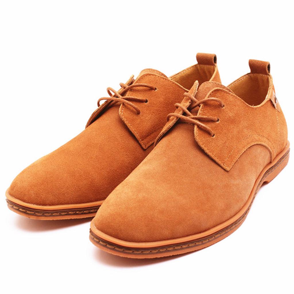 Men's Suede Leather Shoes European Style Flats Casual Oxfords Lace Up Loafers Men's Suede Leather Shoes European Style Flats Casual Oxfords Lace Up Loafers