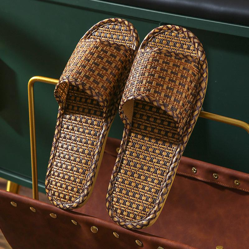 

Мужские домашние тапочки из натурального бамбукового ротанга, дышащие, впитывающие пот и прохладные для весны/лета. 42-43