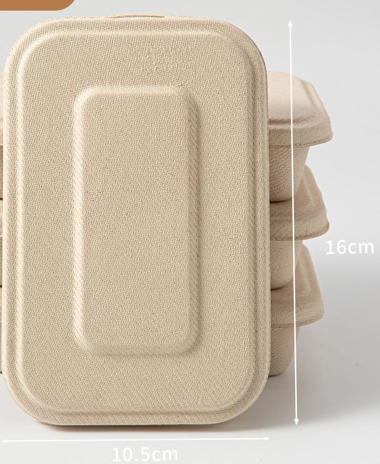 Disposable Pulp Packaging Box, Biodegradable Dessert Container for Tiramisu Cake Fruit Snack Takeaway Eco Friendly Tableware