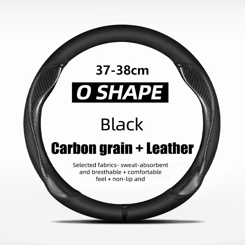 For Opel OPC ASTRA CORSA INSIGNIA MOKKA VECTRA GTC Tigra Carbon fiber Leather Car Steering Wheel Cover 37-38cm Auto Accessories