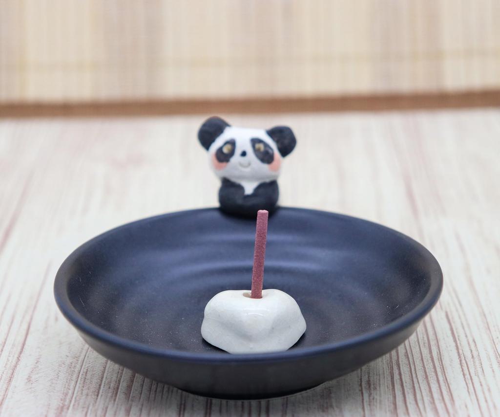 Craftsman House Incense Heartwarming Made in Japan Holder, Panda,