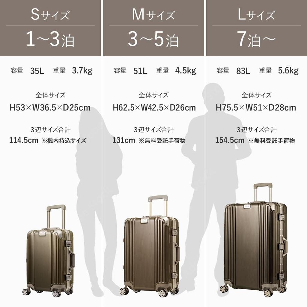 Suitcase Shockproof Aluminum Frame Carry Case S Size Quiet Double Casters TSA Lock Carry Bag Business Travel [Legend Walker] Carry-on (1-3