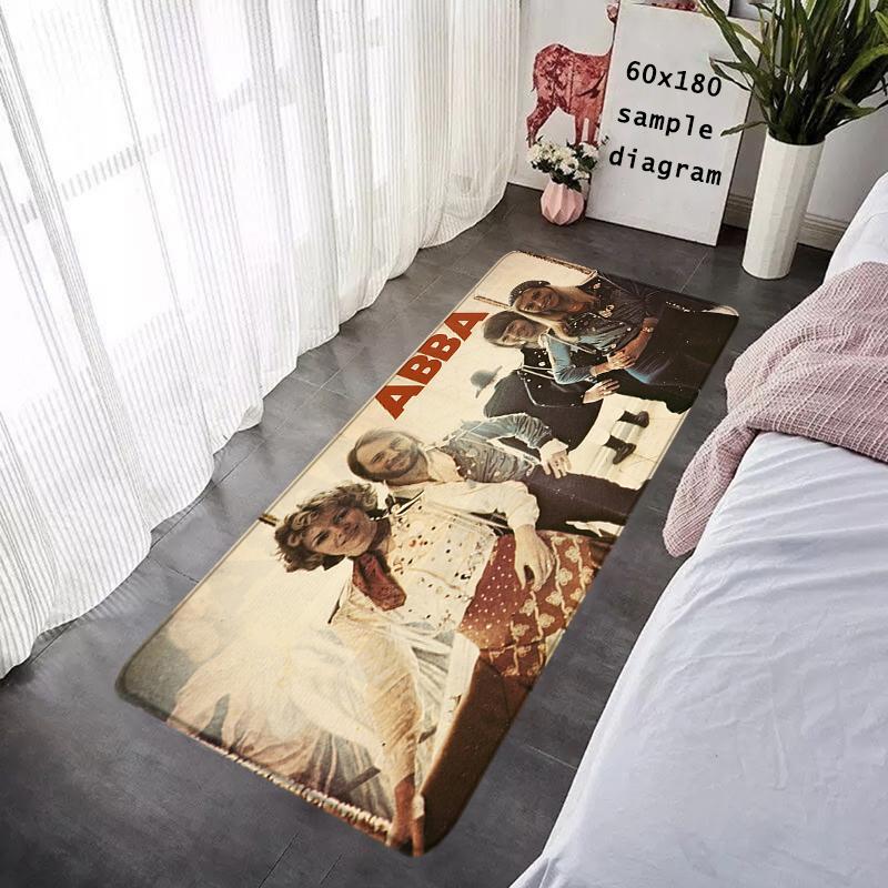 Tapis de sol Musique Pop A-ABBA Tapis Antidérapant pour Entrée Couloir Tapis Cuisine Adsorbant l'Eau Tapis Moelleux Décor de Chevet
