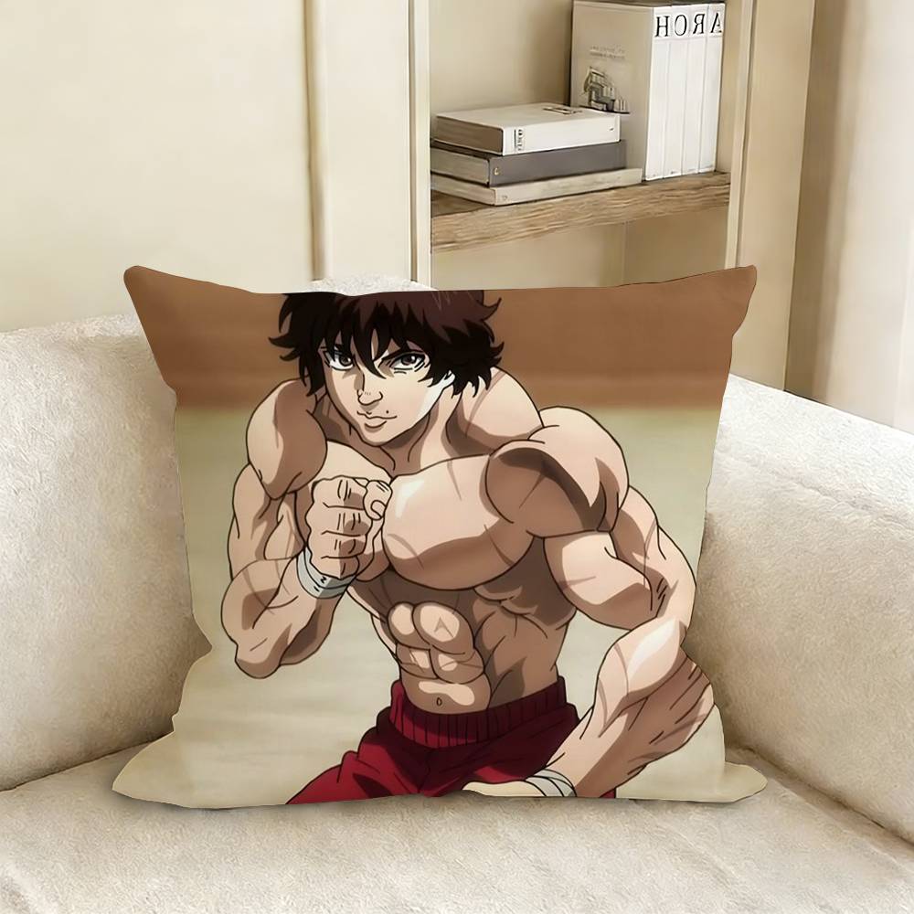 

Anime BBaki Pillow Case Living Room Sofa Cushion Cover Suitable For Home Bedroom Room Decoration 30X30cm