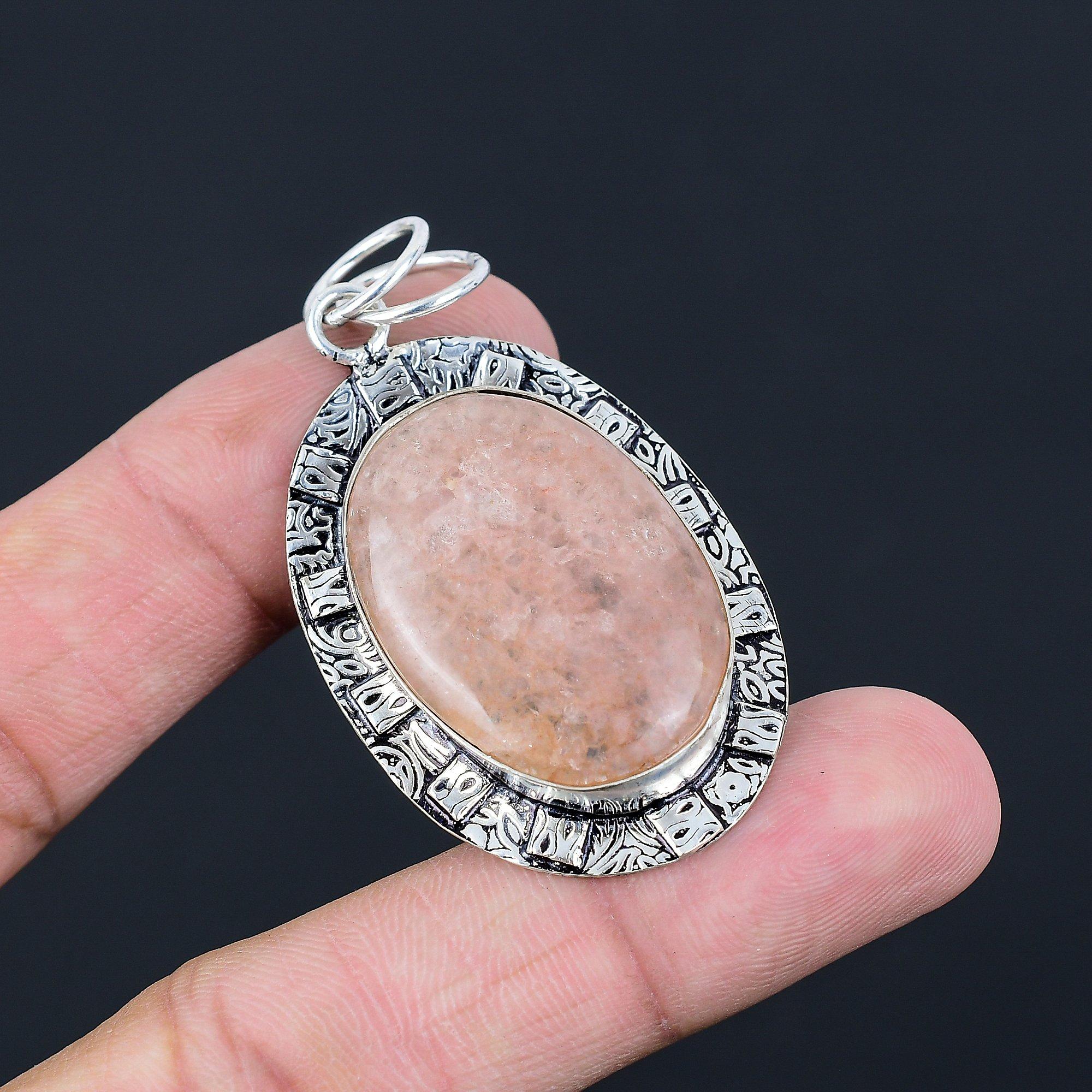 Halloween Sale 925 Silver Strawberry Quartz Stone Bezel Birthday Pendant Jewelry