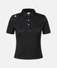 Descente Women'S Ribbed Slim Fit Polo Short Sleeve T-Shirt Black Sr322Pps71