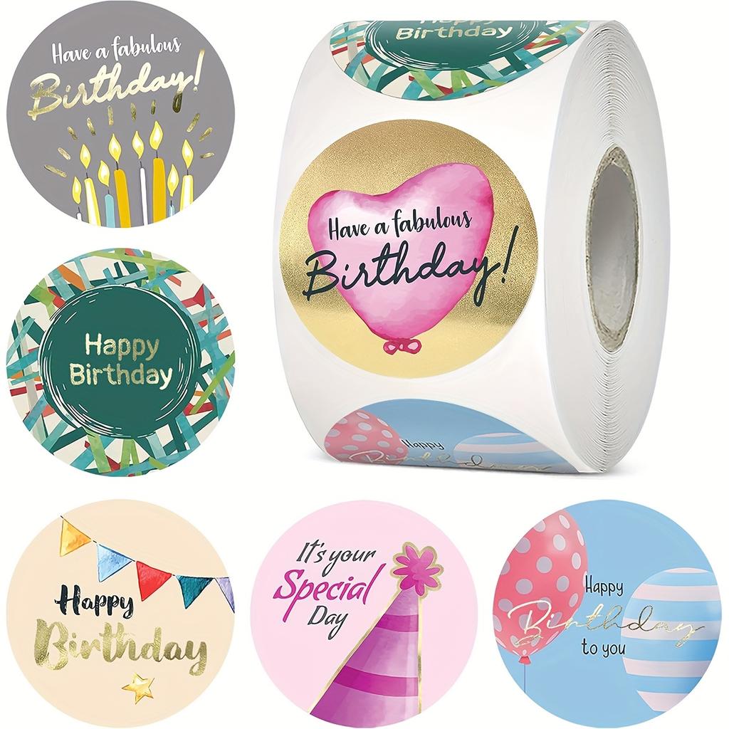 500pcs Stickers Per RollBirthday Celebration Balloons in a Party StyleSuitable for Gift BannersSealing StickersCard Boxes.