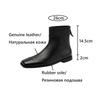 Fashion NEW Autumn Women Boots Genuine Leather Shoes for Women Square Toe Low Heel Shoes Retro Zipper Ankle Boots Concise Modern Boots