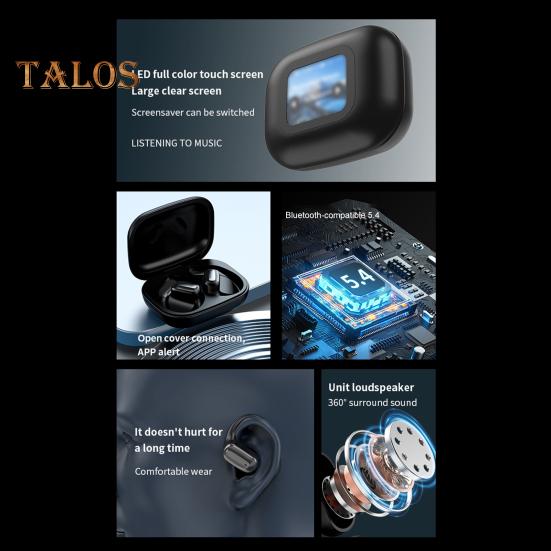 Übersetzungskopfhörer mit TF-Kartenwiedergabe Bluetooth-kompatibel AI-Übersetzungs-Ohrhörer 144 Sprachen Spielen Sie Musik LCD-Bildschirm-Berühren Echtzeit