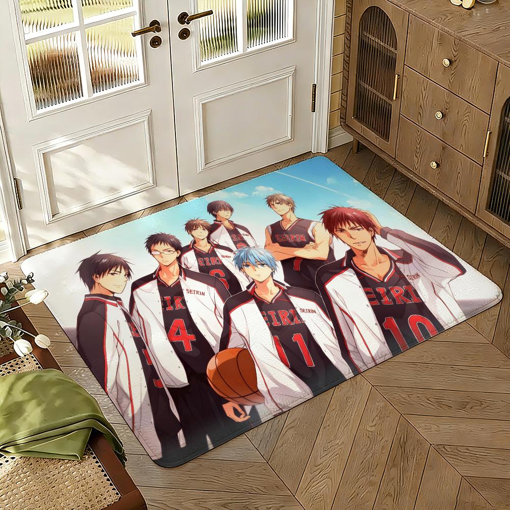 Kuroko s Basketball Floor Mat Soft Thickened Absorbent Non-Slip Bedroom Living Room Door Mat Home Decor Flannel Rugs