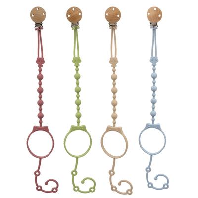 Baby Silikon Schnullerhalter & Beißring Leicht zu reinigen & Stilvoll Silikon Schnullerkette Schnullerband mit Beißring
