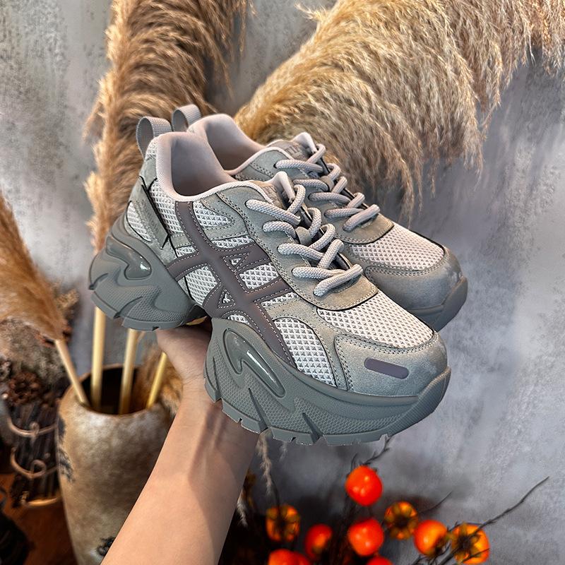 New Retro Splicing Dad Shoes Women's Autumn Platform Muffin Sneakers Women's Casual Versatile Shoes Children