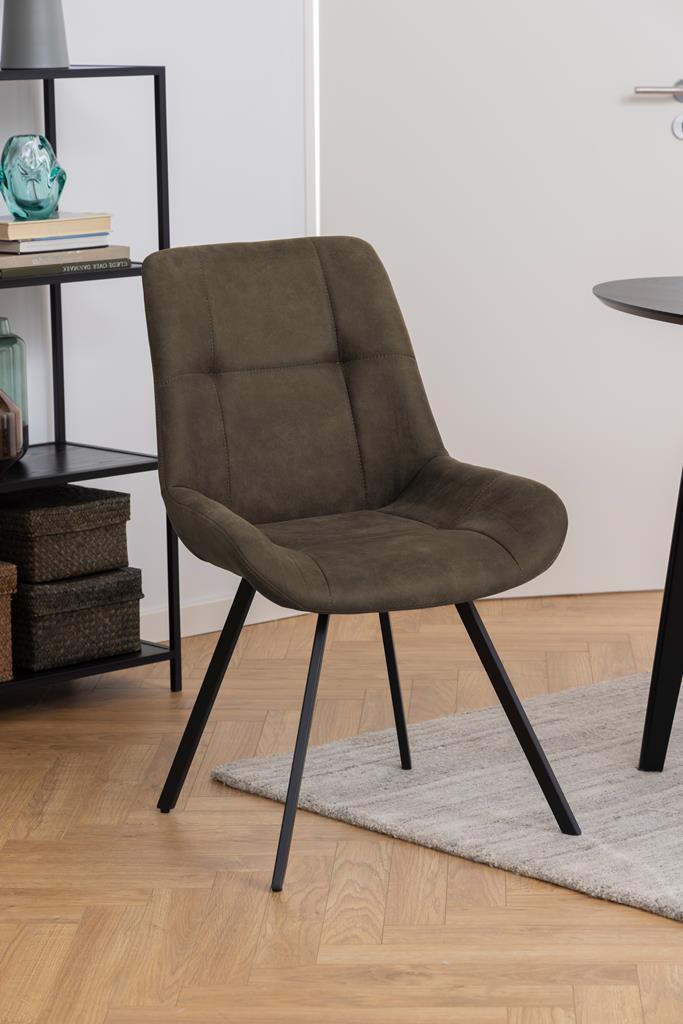 Waylor UPHOLSTERED CHAIR Anthracite Metal Legs