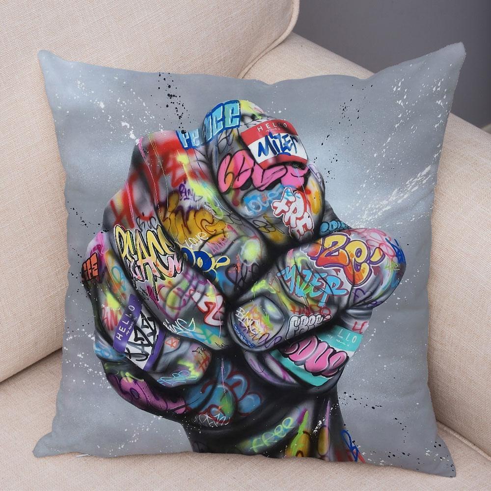Home Decor Abstract Street Art Animal Cushion Cover Decor Graffiti Gamepad Pillowcase Sofa Home Pillowcase