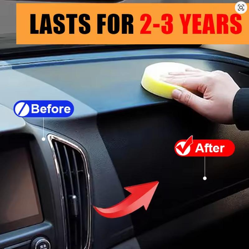 Kunststoffauffrischer Wachs – Schnelle Schwarzfärbung für Auto-PU-Leder, Innenraumverkleidungen & Reifen, Auto-Detailing Reparaturcreme