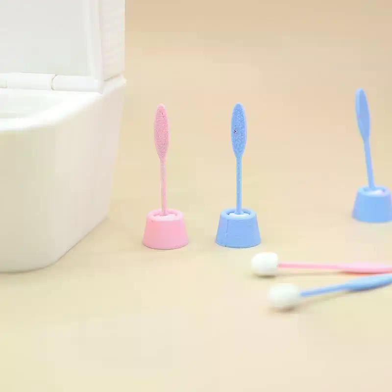 1 Set 1:12 Dollhouse Mini Simulation Long Handle Toilet Brush Model Cleaning Tool For Toilet Scene Toy Home Decor Accessories