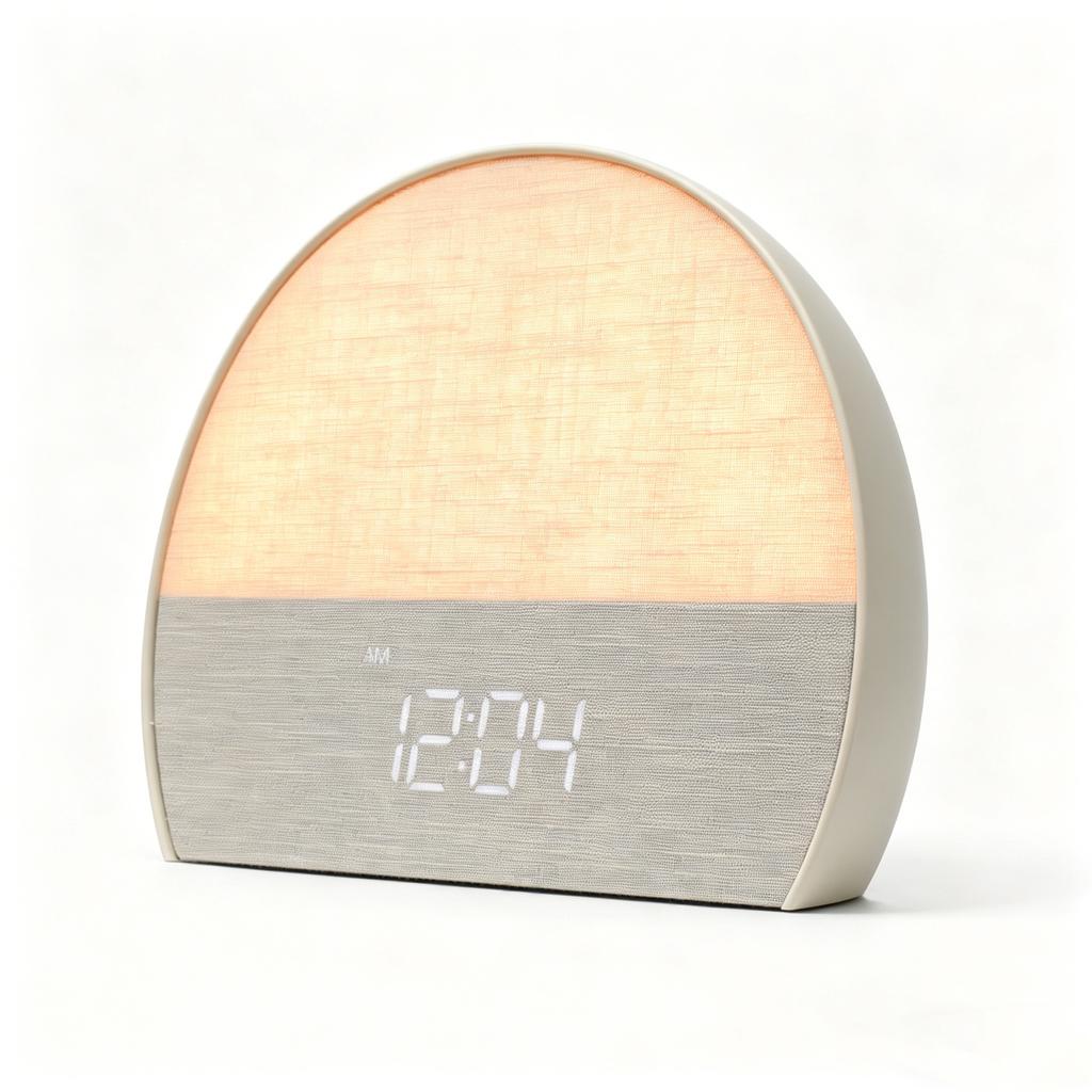 Digital Electronic Fabric Wake-Up Light & Smart Sunrise Alarm Clock with White Noise Bluetooth Speaker FM Radio-for Sleep