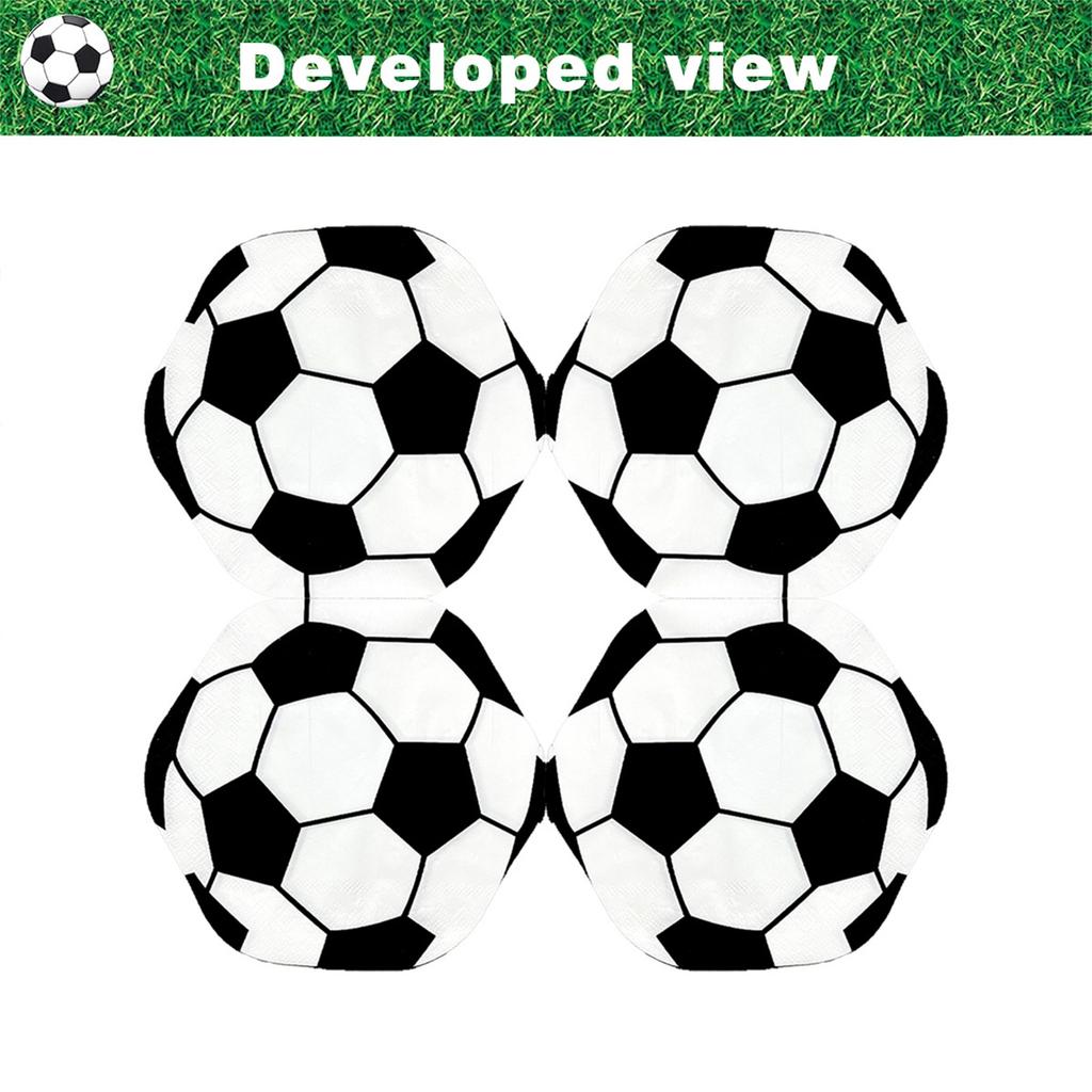 20PCS Soccer Ball Shaped Paper Napkins Party Supplies Disposable Tableware for Sports Events and Themed Celebrations