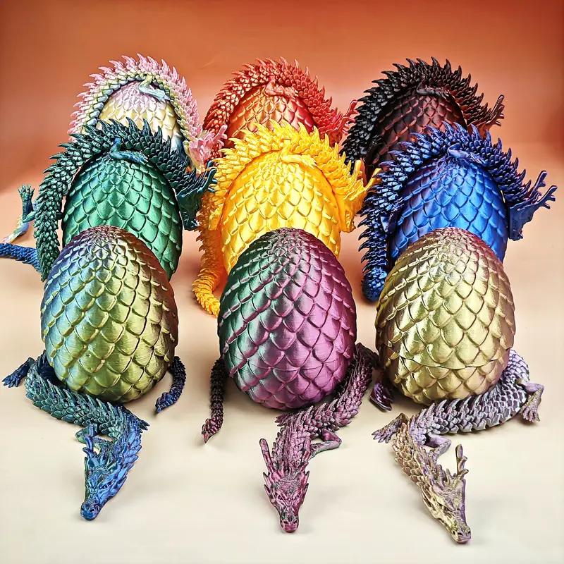 New Of Articulated 3D Printed Random Dragon With 1Pc Dragon Egg- Flexibly Joints For Dynamic Display - Ideal For Home & Office