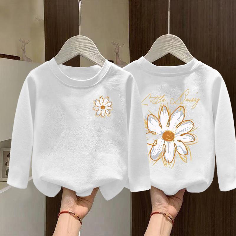 

Girls 2026 Autumn White Long-Sleeve Top - Korean Style for Middle & Older Children 120 cm
