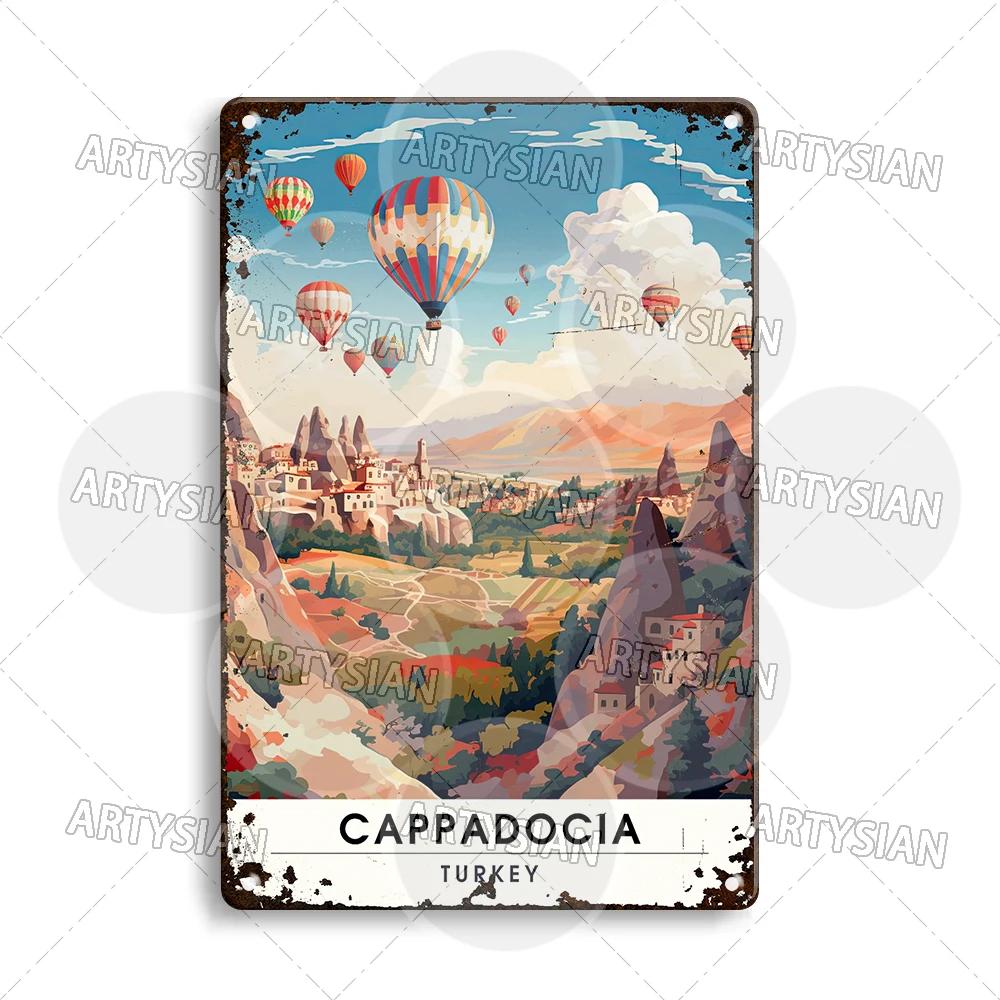 Netherlands Turkey Travel Cityscape Metal Sign Istanbul Bodrum Cappadocia Amsterdam Antalya Bodrum Giethoorn Metal Plaque