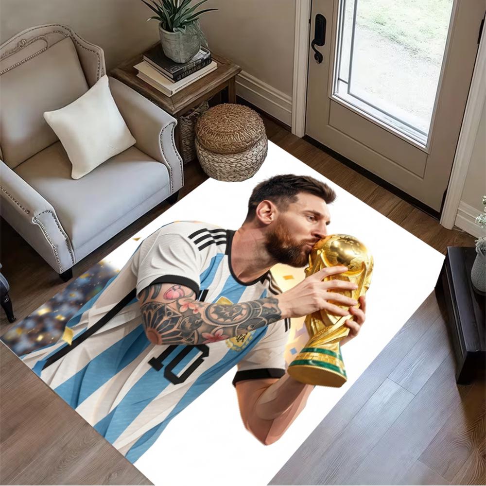 Messi World Cup Trophy Carpet Suitable For Dining Room Study Room Outdoor Entryway Antislip Carpet Office Home Decor Birthdaychristmas Gift