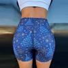 Women's High-Waist Yoga Shorts with European & American Cartoon Print