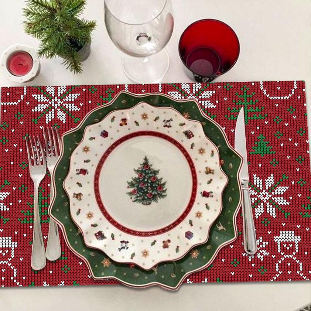 Neue dekorative Weihnachts-Schneeflocken-Tischsets – Festliches Winterdesign für europäische und amerikanische Partys