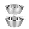 Kitchen Bowl Strainer Holes Washing Rice Sieve Strainer Fruits Vegetable Drain Bowl Stainless Steel Mesh Storage Basin Plate