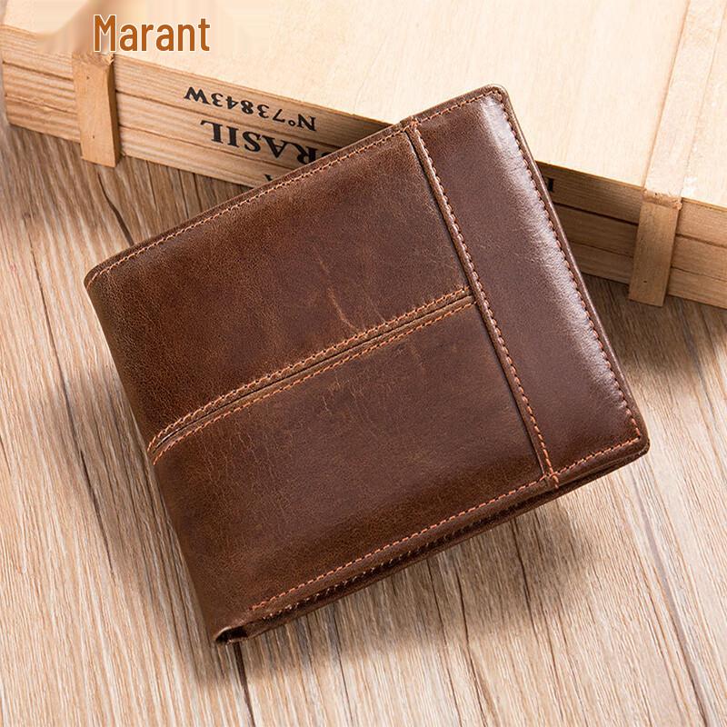 

Marlant Anti-theft Men s Genuine Leather Bi-Fold Wallet