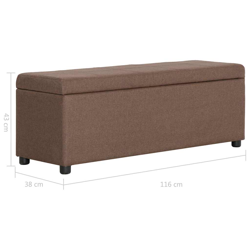 Storage Bench with Compartment 116 cm Brown Polyester
