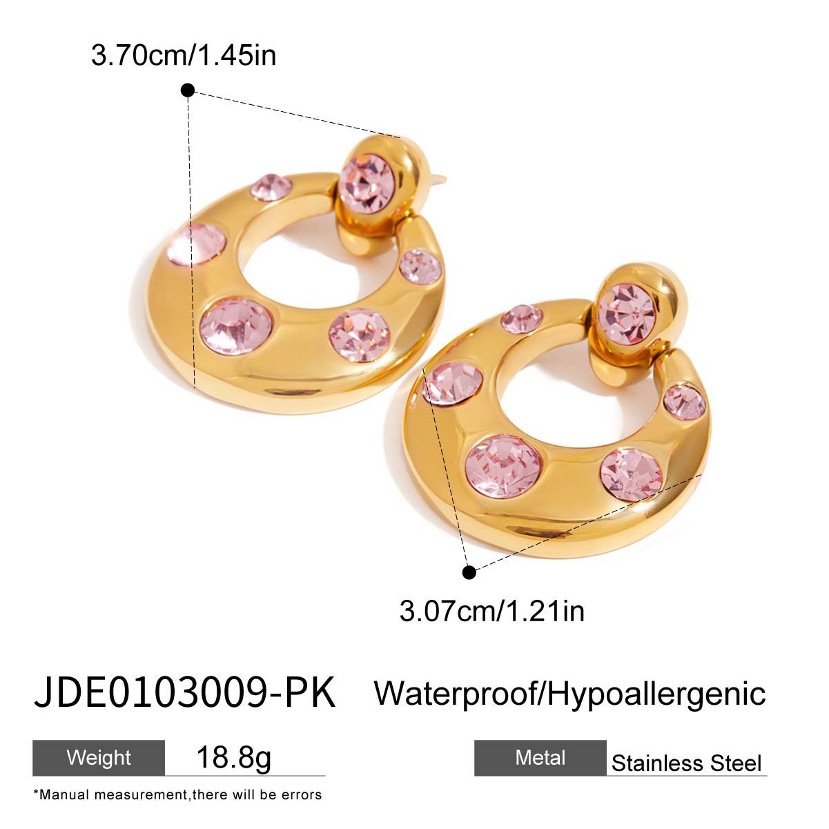 European and American zircon stainless steel earrings, light luxury jewelry, non-fading earrings, titanium steel ears
