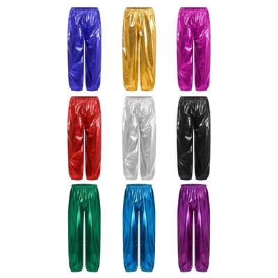 Unisex Kinder Performance Hose Metallic Hose Elastischer Bund Glänzendes Design Jazz Dance Cheerleading Outfit